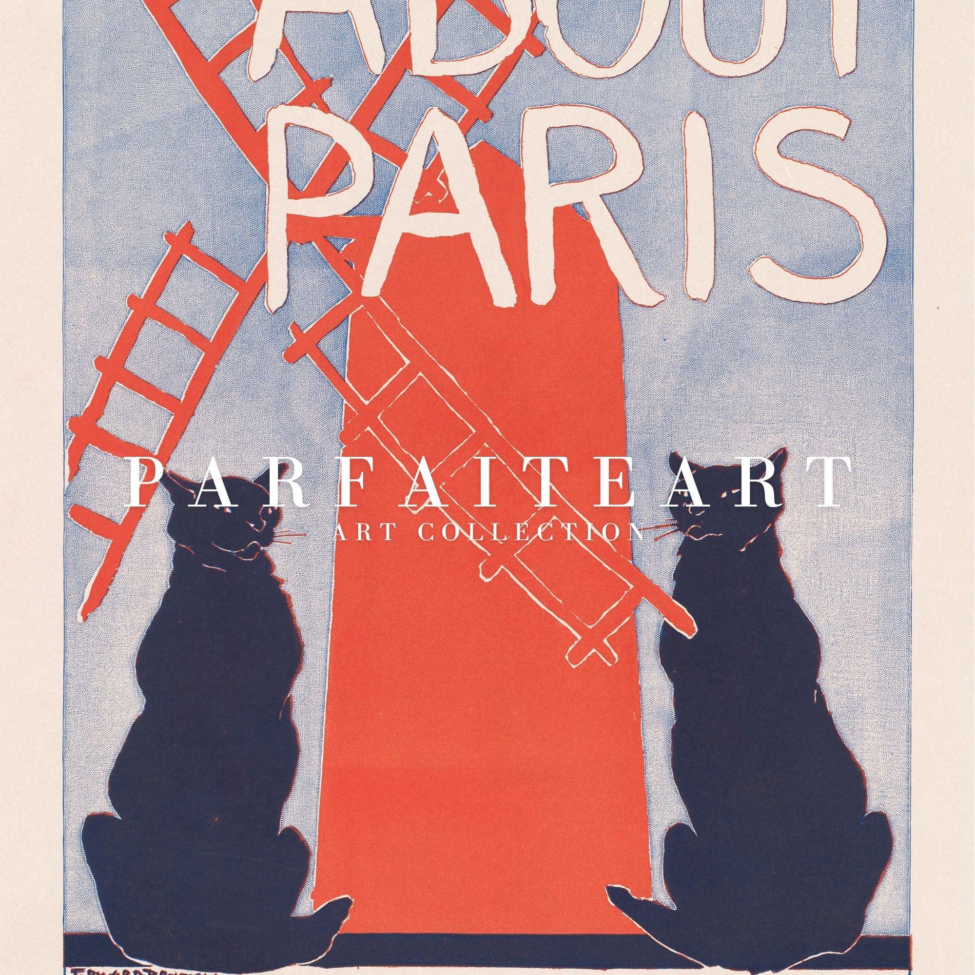 Vintage Cat Art Deco Poster - Giclée Framed Wall Art Prints For Living Room #23